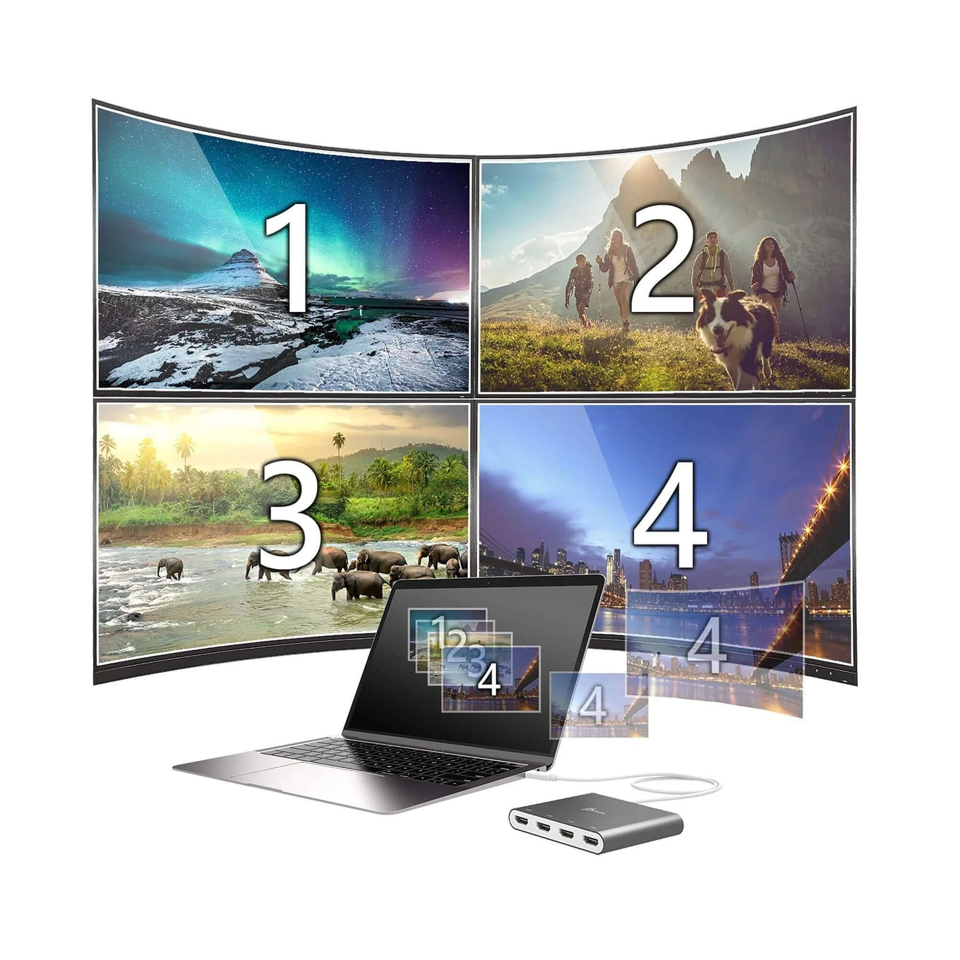 4 PORT EXTERNAL MONITOR ADAPTER FOR EZ LAPTOPS