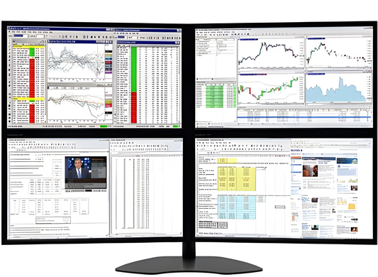 Quad monitor stand for trading